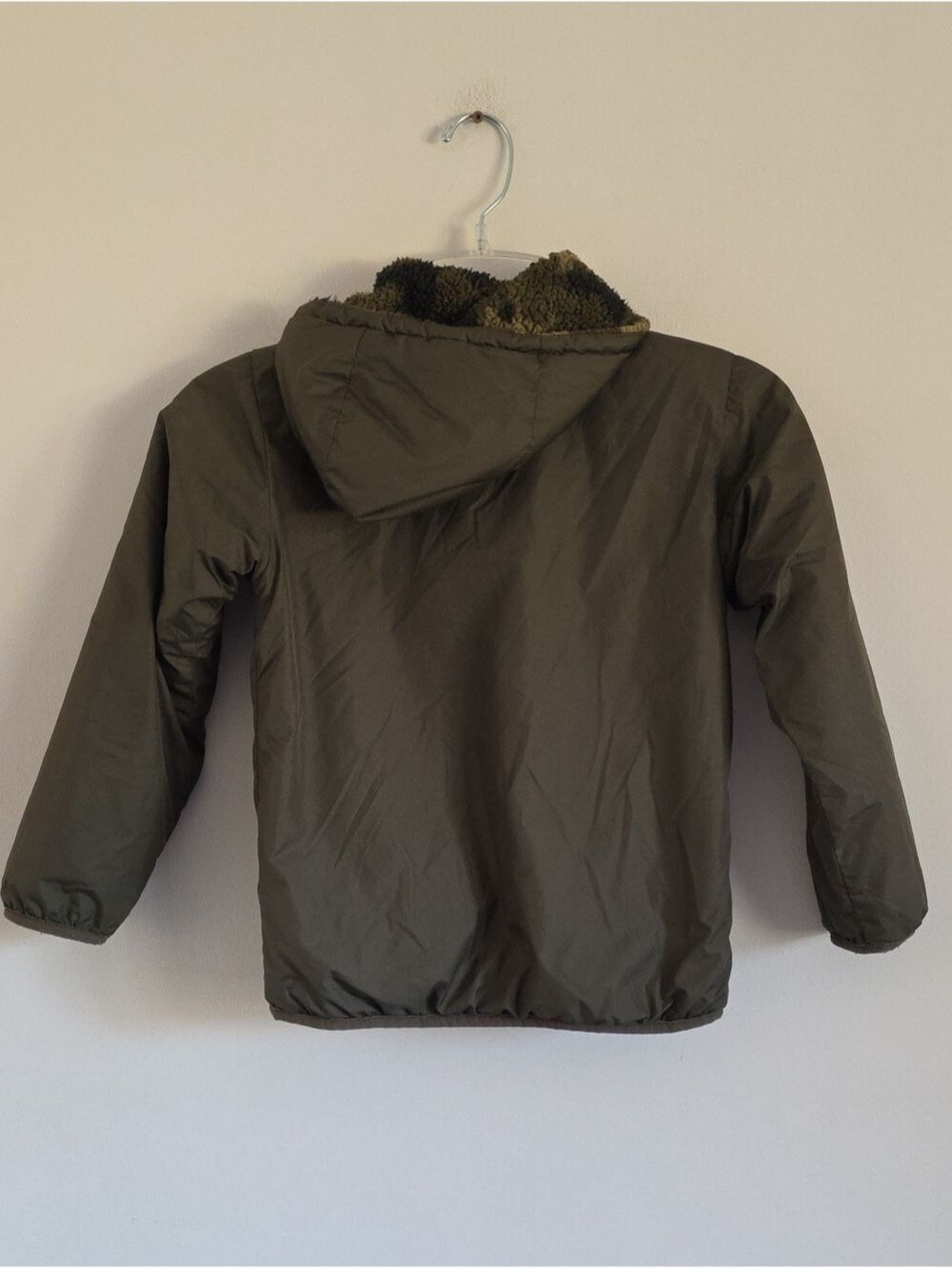 HELLY HANSEN | Champ Reversible Jacket Camo Sherpa Green Boys Sz 7 - Picture 4 of 5
